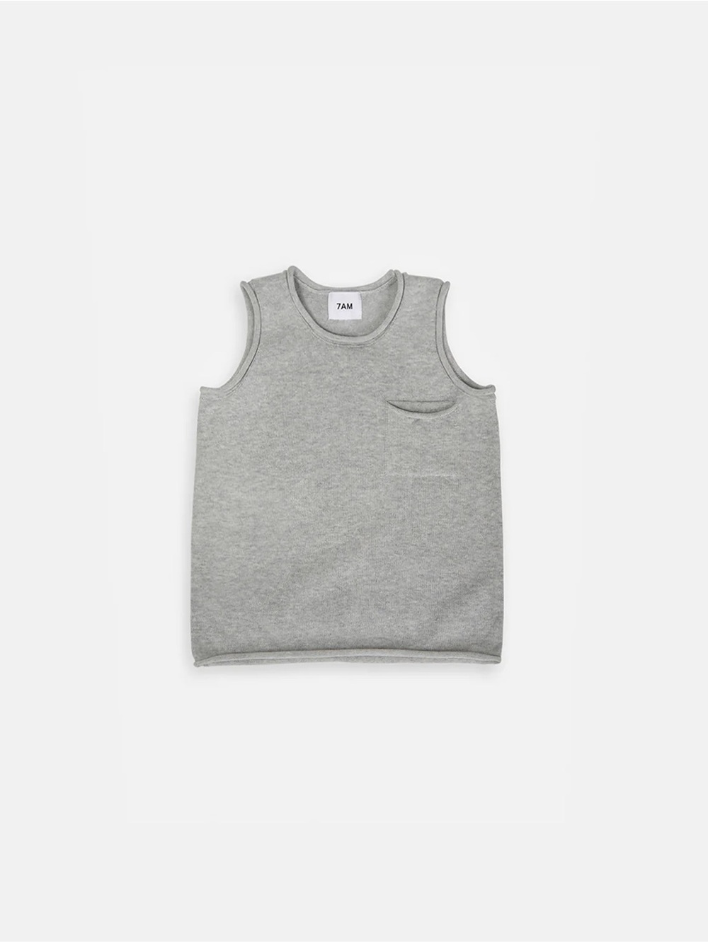 7AM ENFANT - BOXY COTTON TANK TOP - HEATHER GREY - SIZE 2-3T